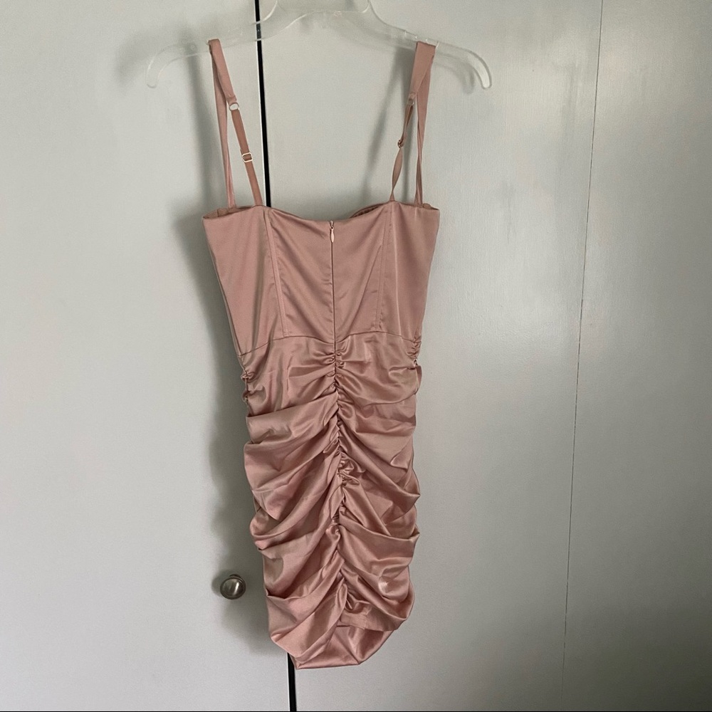SOLD! Oh Polly Ruched Corset Satin Mini Dress - Picture 6 of 6